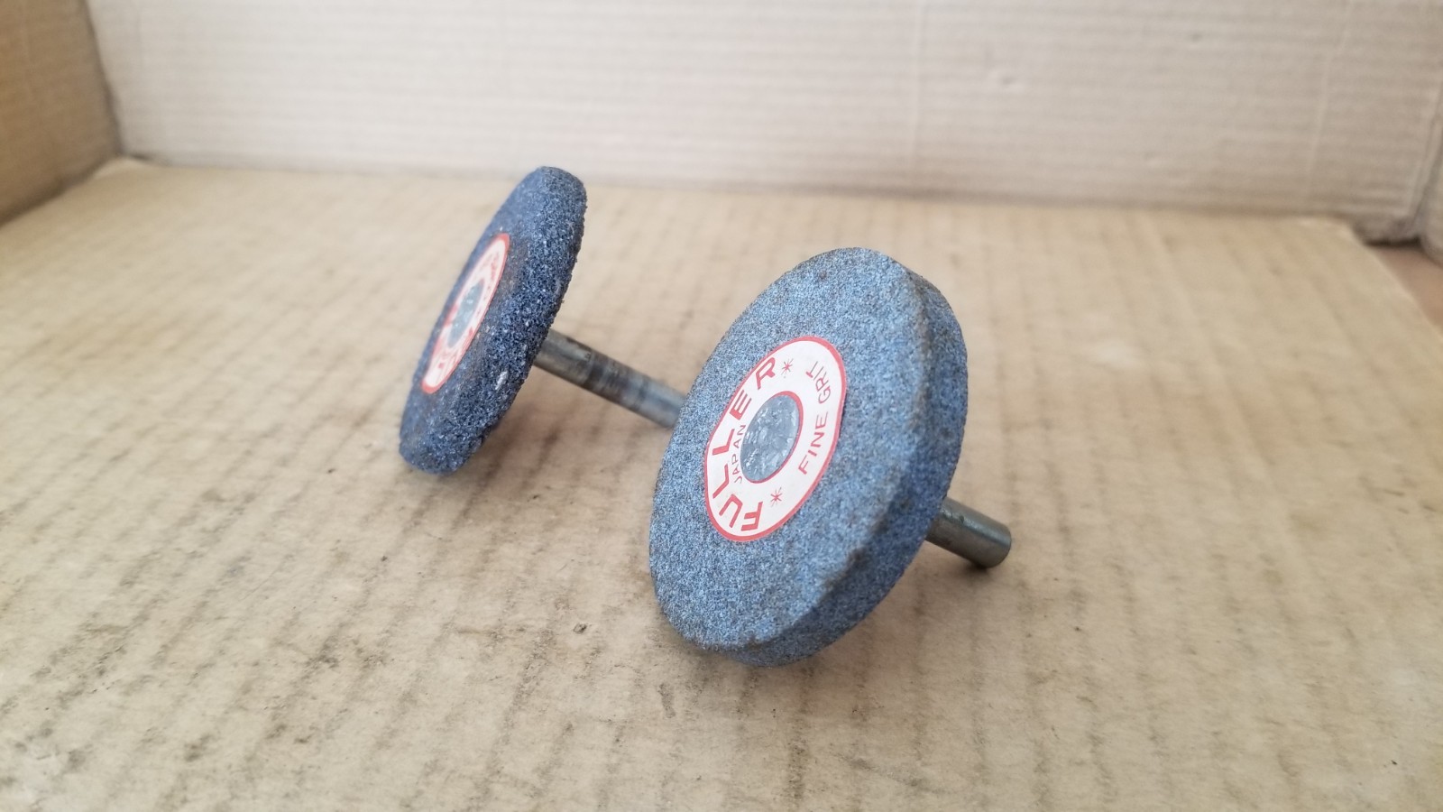 2pc Fuller Japan Grinding Wheel Drill attachment sharpening stone , VGC