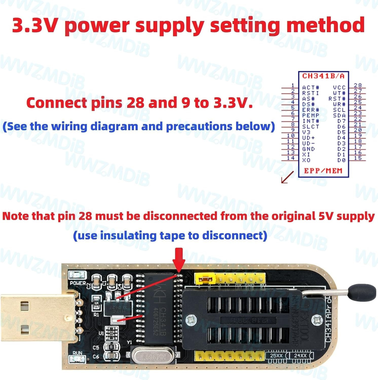 CH341A EEPROM BIOS Programmer SPI I2C + SOIC8 SOP8 Clip + SOP8 SOP16 Conversion