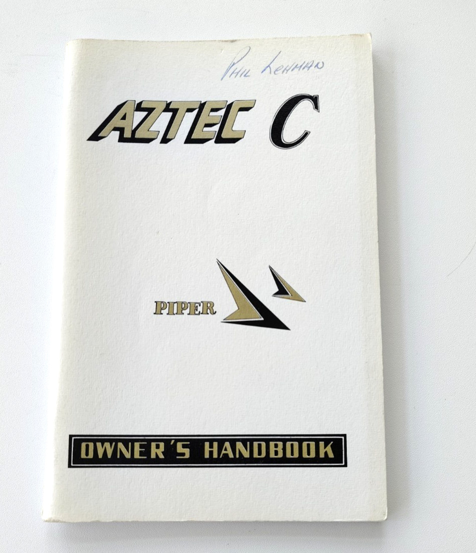 1968 Piper Aztec C Owner's Owners Manual with Foldouts FREE SHIPPING