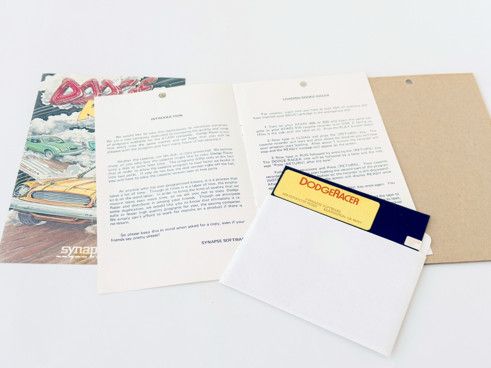 Dodge Racer - Synapse Software - 1981 / Atari 400/800