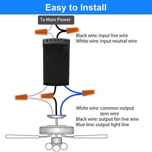 2x Universal Ceiling Fan Lamp Light Wireless Timing Remote Control Receiver Kit