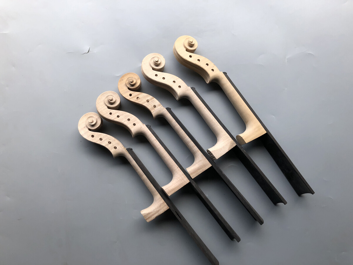 1pcs Hand-Carved 4/4 Flame Maple Violin Neck With Ebony Fingerboard Violin part