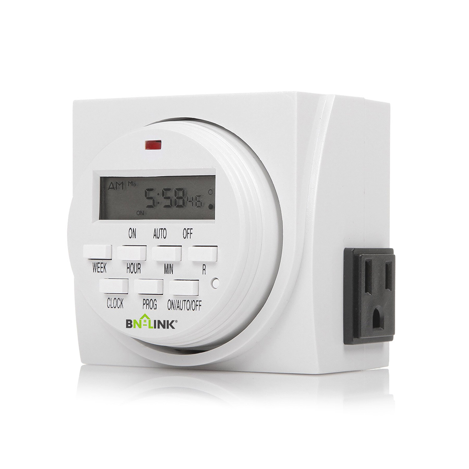 BN-LINK 7Day Heavy Duty Digital LCD Programmable Timer Dual Outlet Plug In Clock