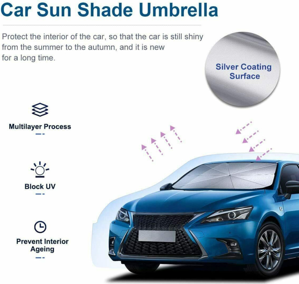 Car SUV Windshield Sunshade Front Window Cover Visor Sun Shade-Umbrella Foldable