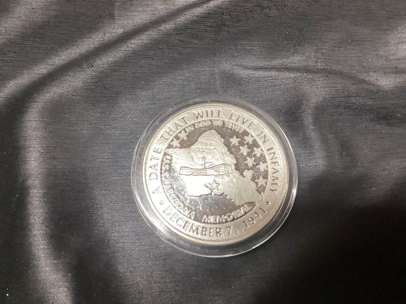 1941-1991 50 Years Arizona Memorial Pearl Harbor Silver Dollar Coin