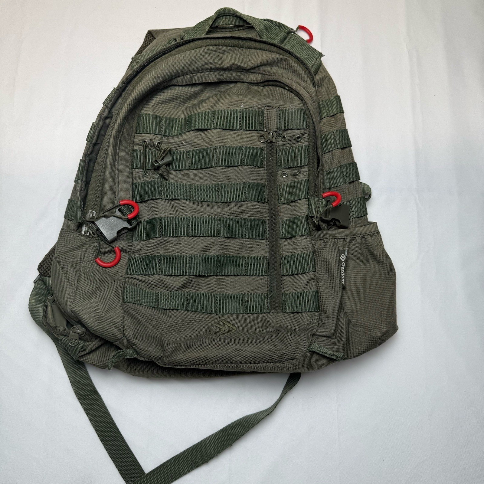 Outdoor Products Olive Green Tactical Backpack MOLLE Padded Straps Zip 25L