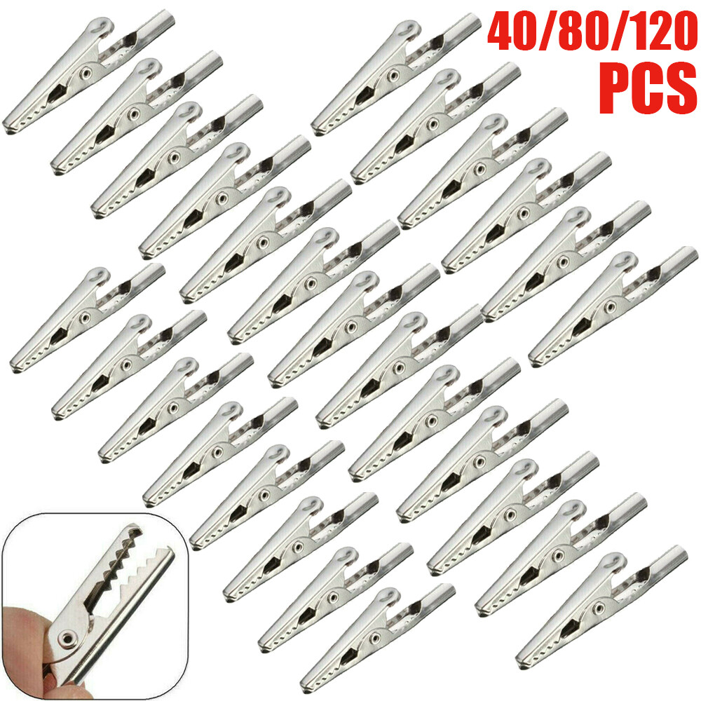 40-120Pack Multipurpose Single Prong Alligator Clips Crocodile Clamps