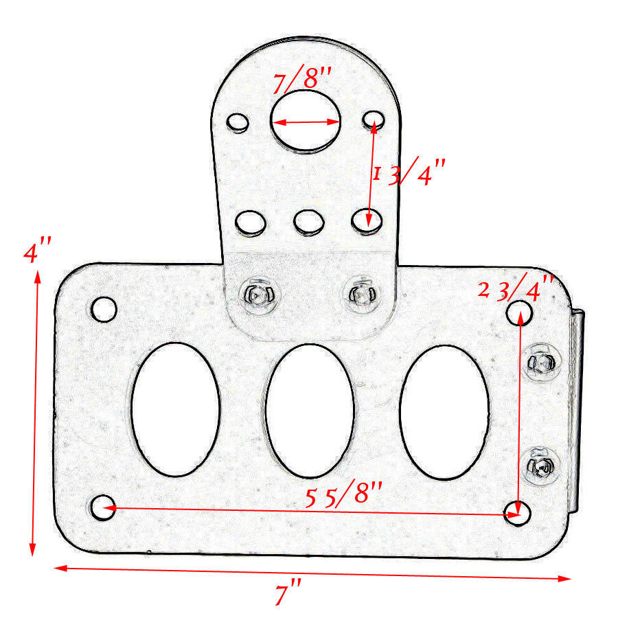 Motorcycle Side Mount License Plate Bracket Holder For Harley Chopper Dyna Black