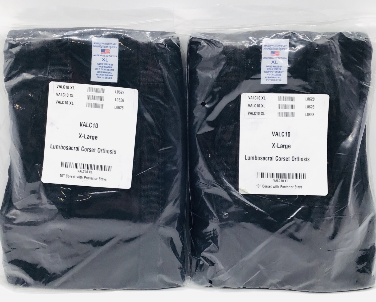 New Options Sports VALC10 XL Lumbosacral Corset Orthosis XLarge - LOT of 2