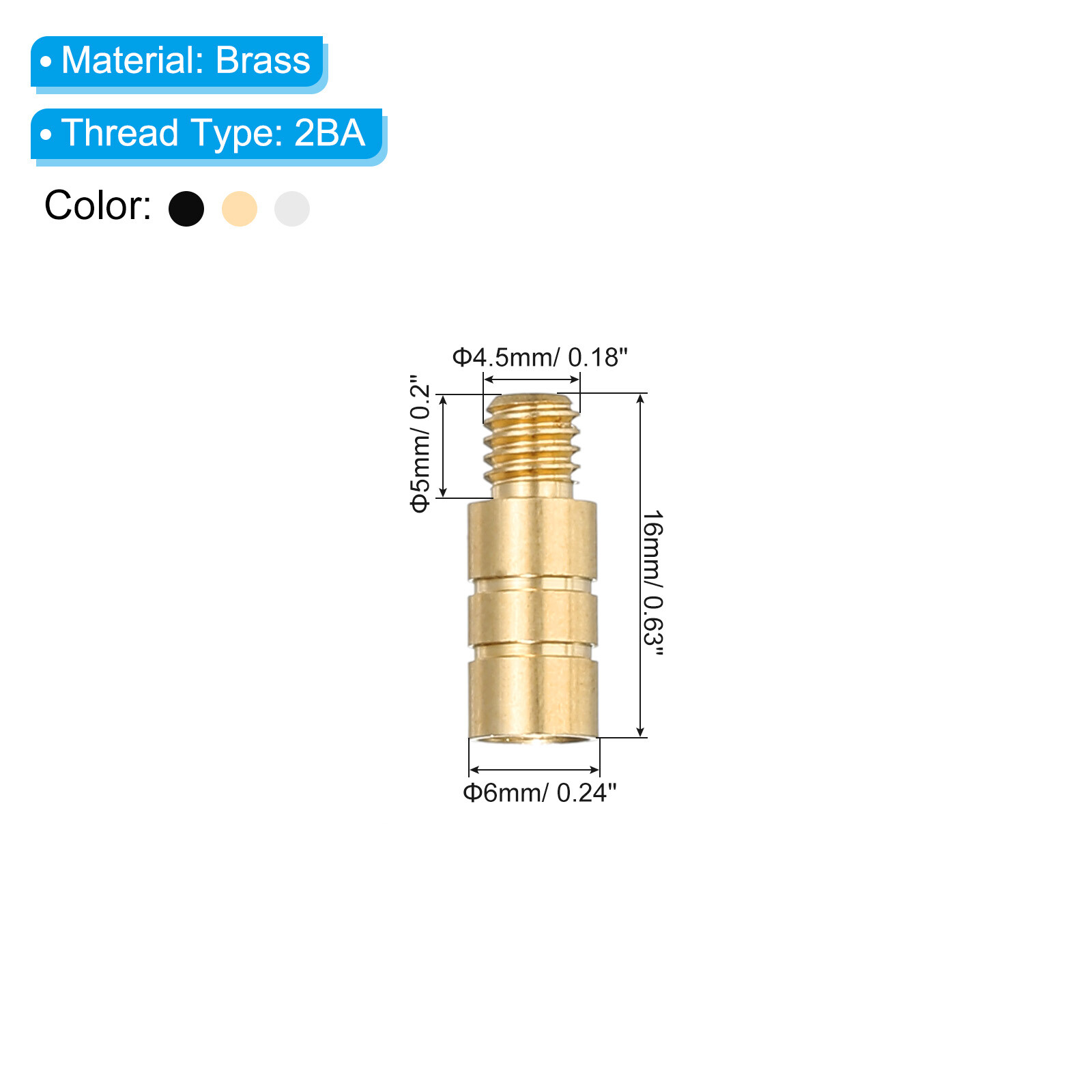 9Pcs Dart Weights 2g Brass Add Accentuator 2BA Thread Gold Silver Black