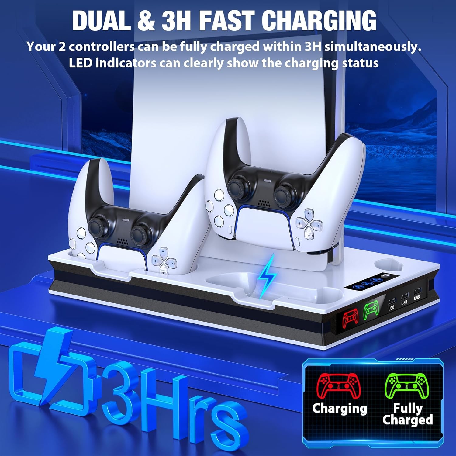 PS5 Stand Cooling Station With Controller Charger