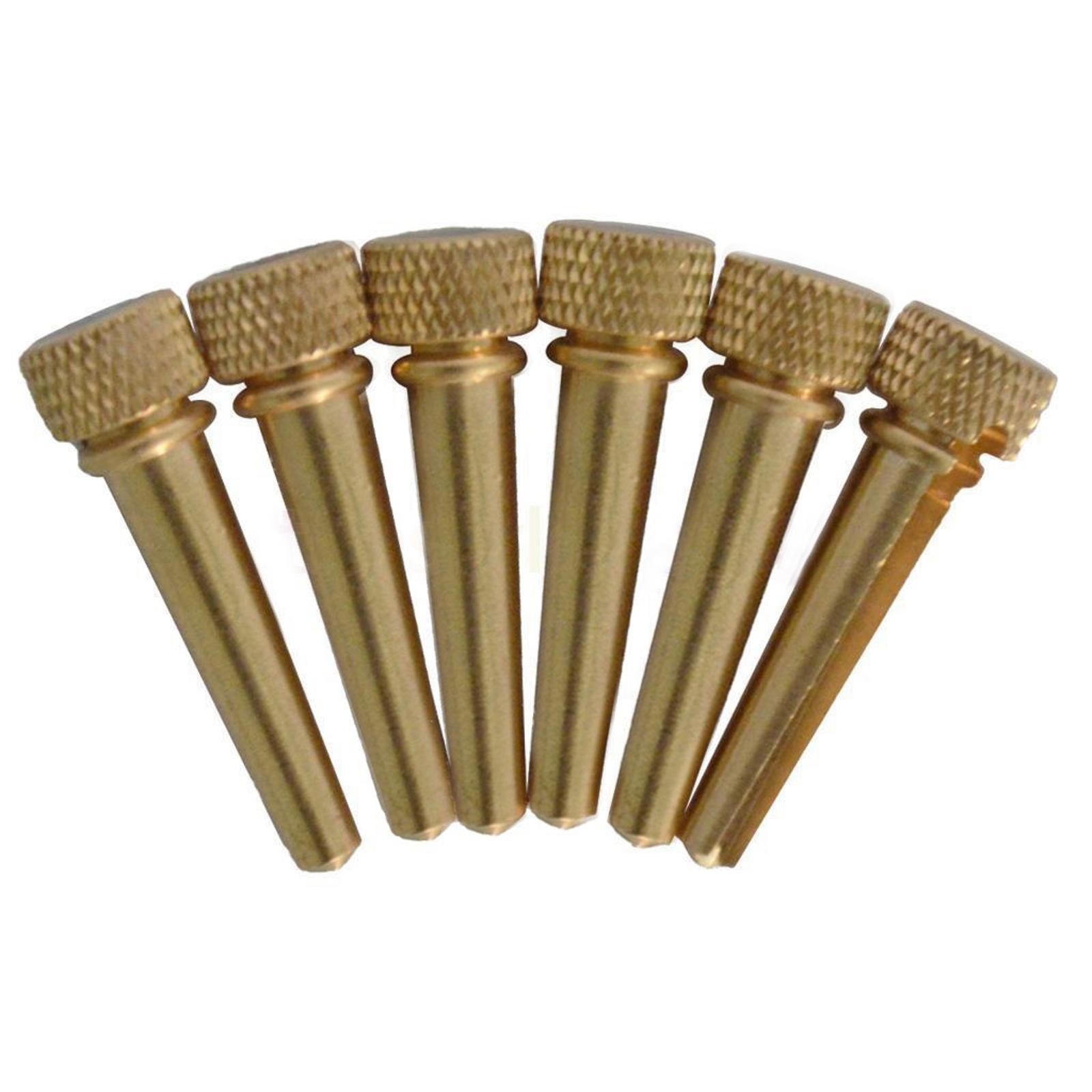 6pcs Guitar String Nails Solid Brass Bridge Pins Abalone Dot Inlay Acoustic