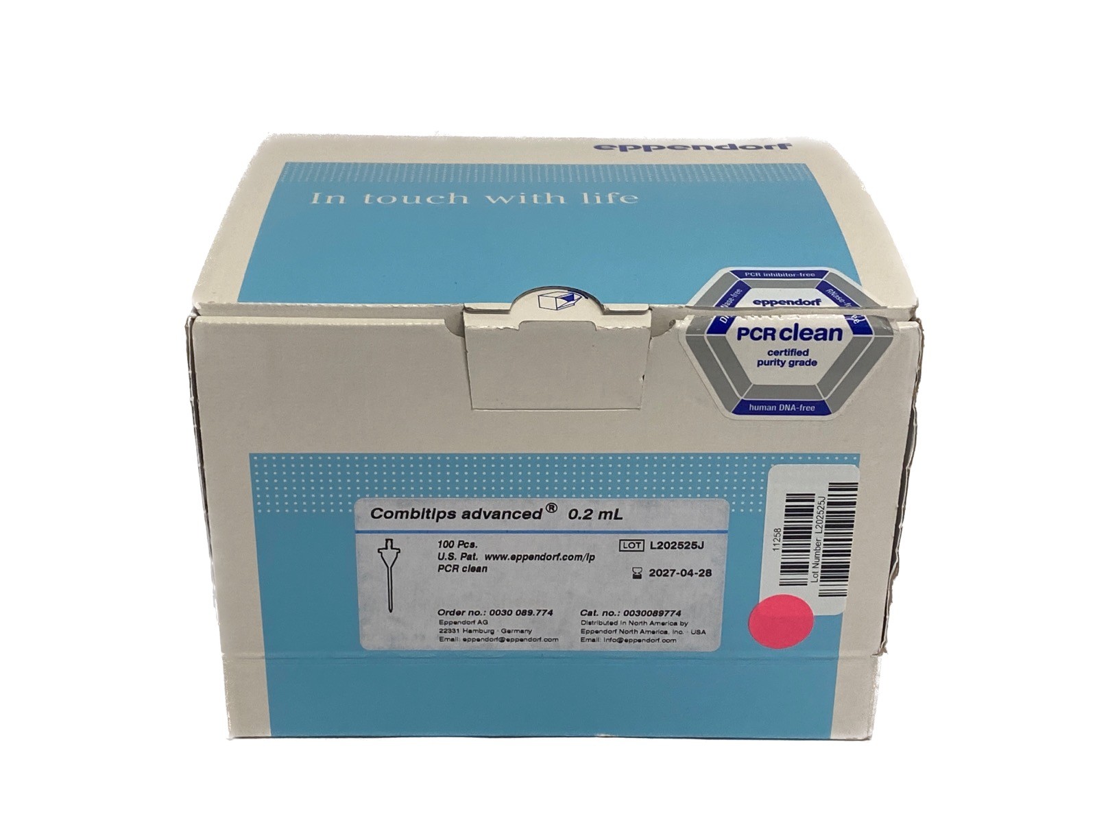 (100/Pk) EPPENDORF Combitips Advanced 0.2mL Plastic PCR Pipet Tips 0030089774