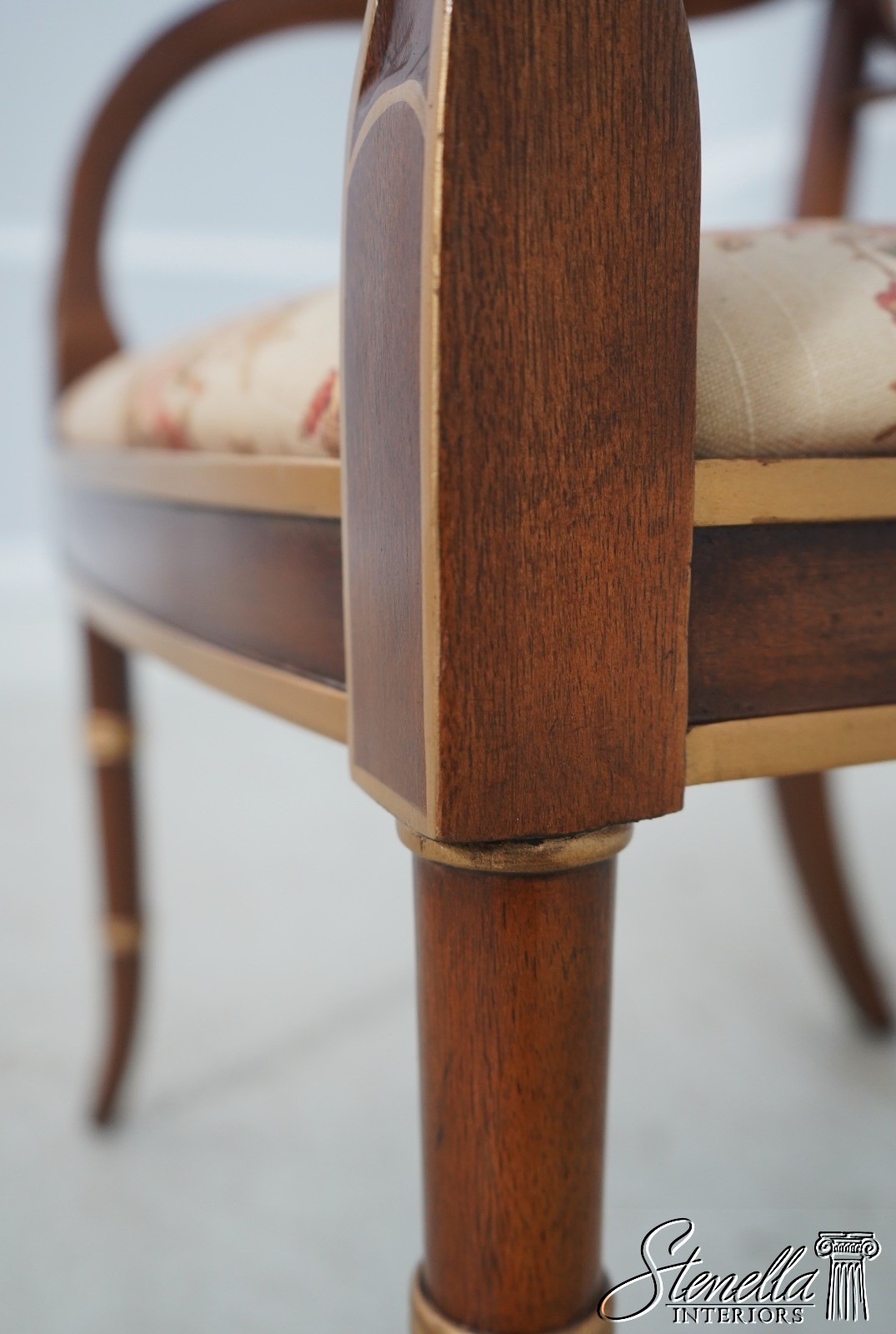 71774: Pair HICKORY CHAIR Regency Style Mahogany Armchairs