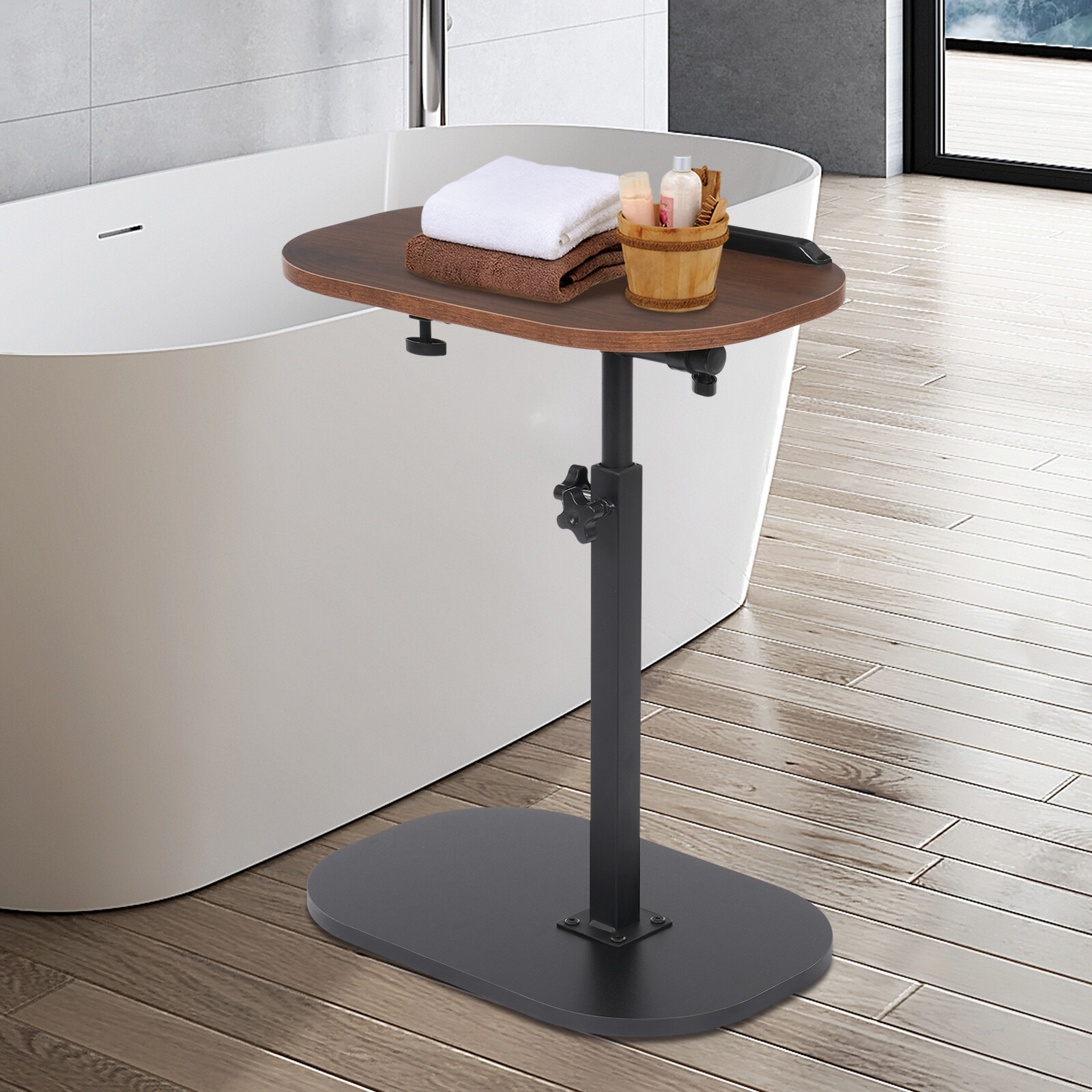 C-shaped Side Table Sofa Table for Living Room+Study Height Adjustable SideTable