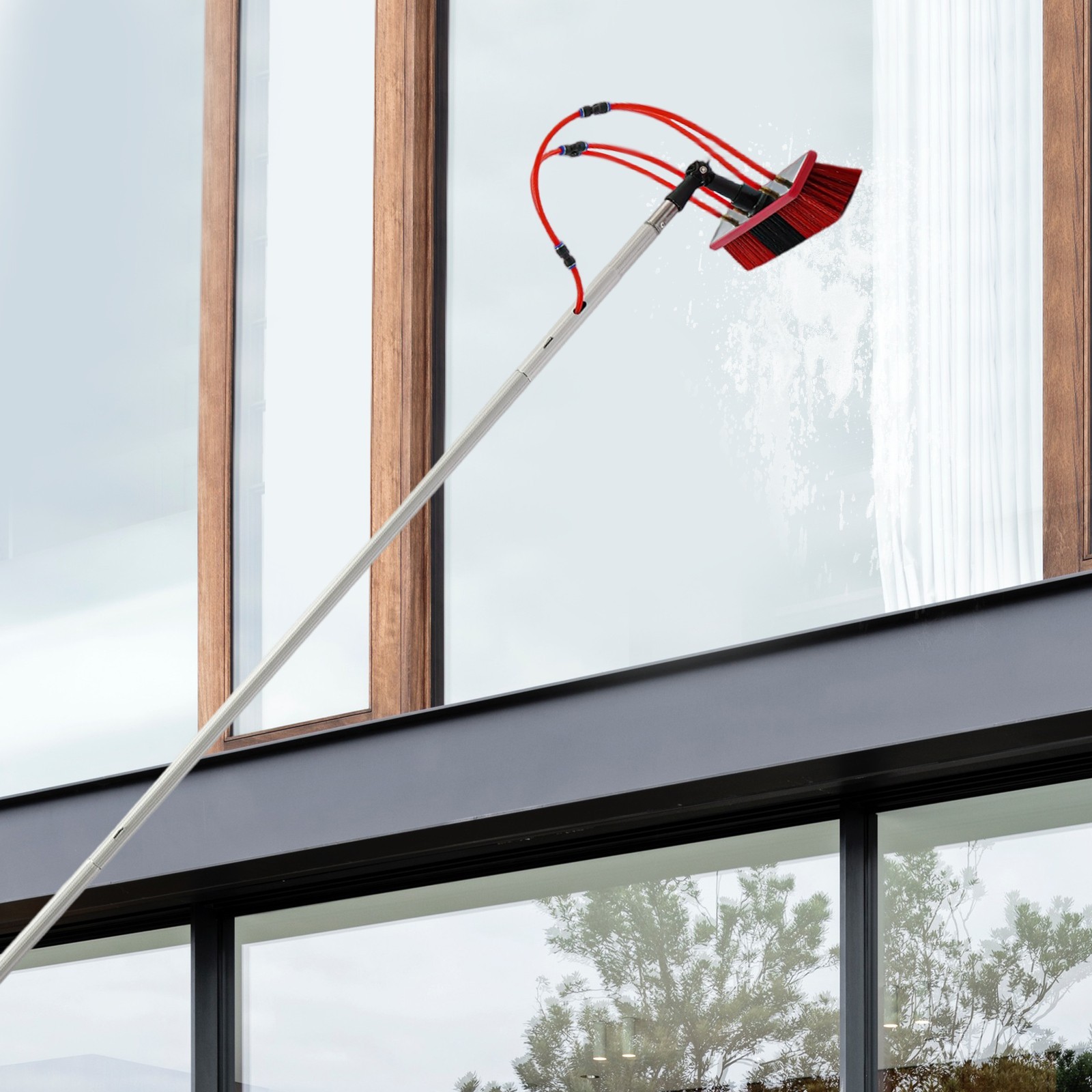Outdoor Solar Panel Cleaning Brush Kit Window Cleaning Water-Fed Rod Kit