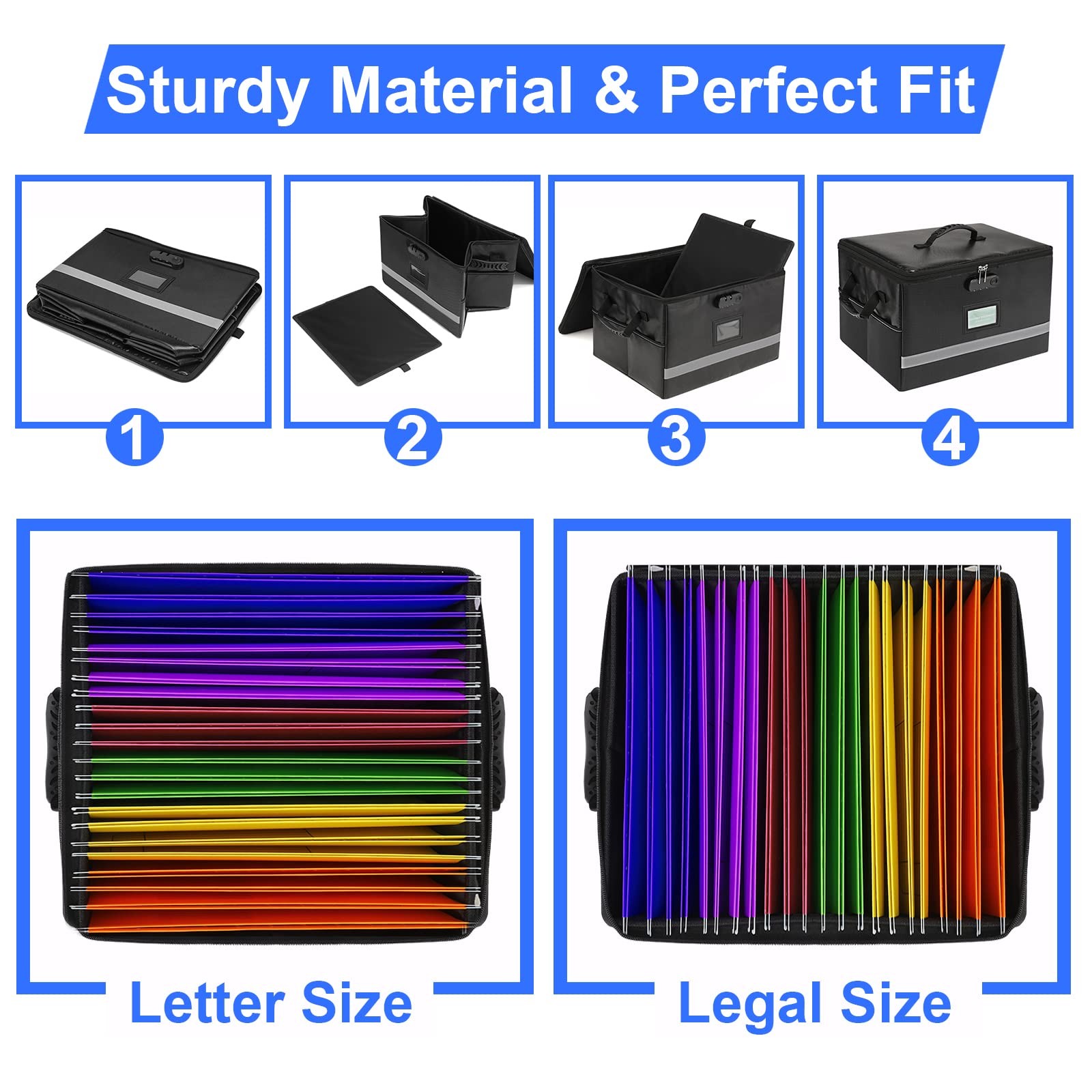 File Organizer, Fireproof File Box with Lids, Important Document Organizer Bo