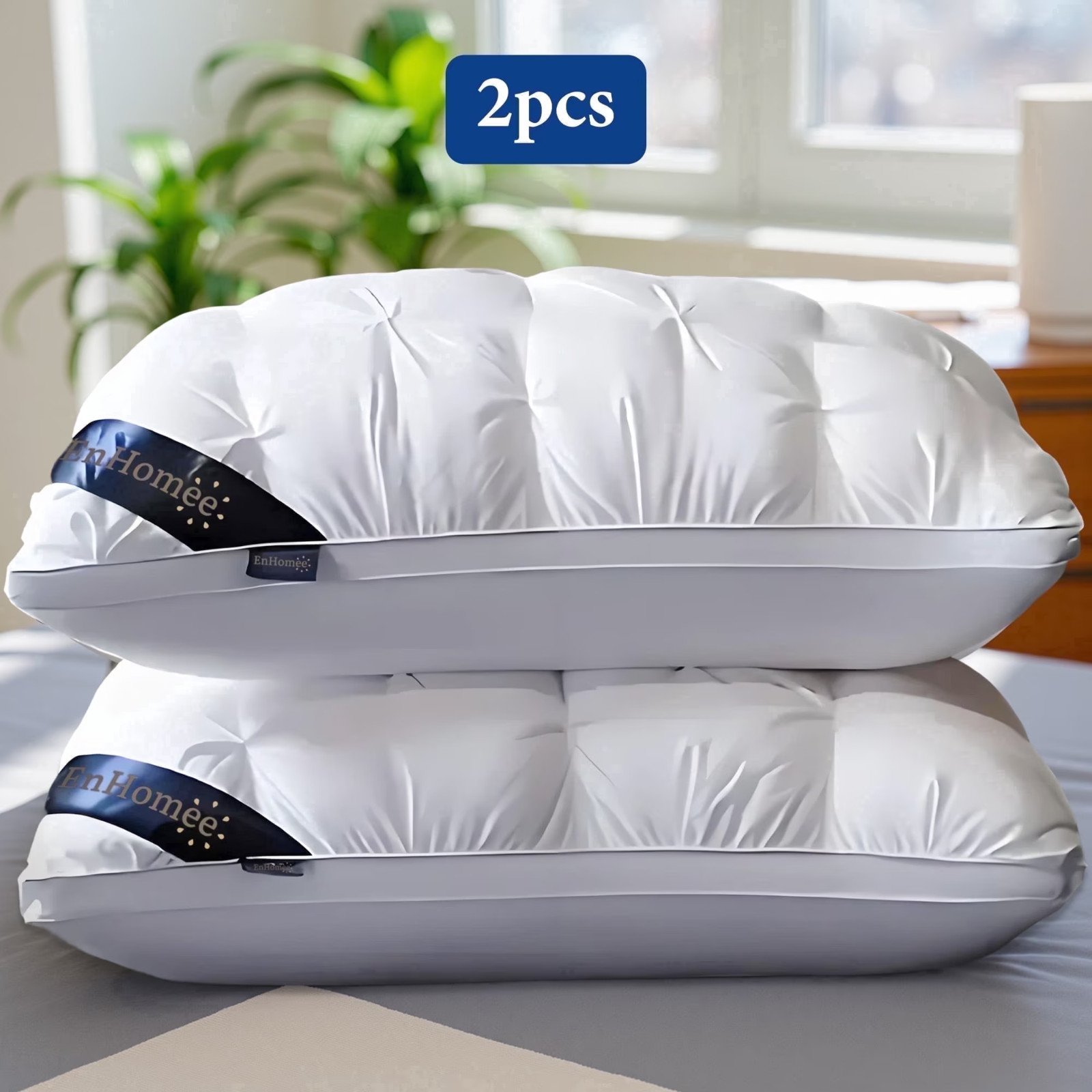 Bed Pillows 2-Pack Luxurious Hotel-Quality Pillows,Resistant to Flattening