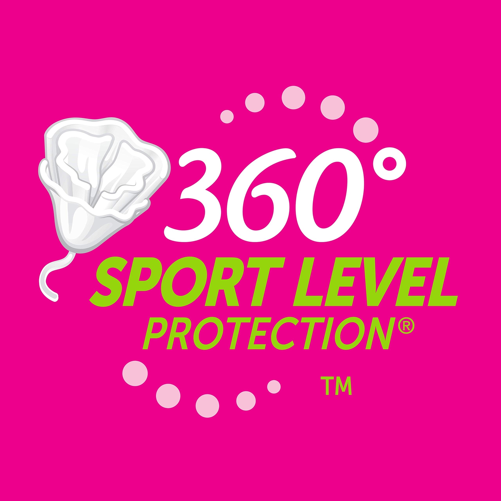 Tampon 36 Count Pack 1 360 Sport Level Protection Flexfit Comfortable Applicator