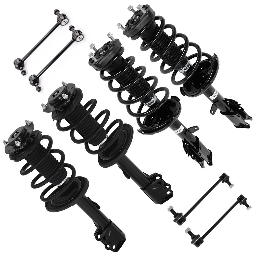 Front Rear Struts Sway Bars For 2008-2011 Toyota Highlander FWD w/Coil Springs