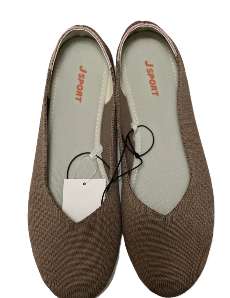 Jsport Womens Doreen Lightweight Knit Slip On Flat Shoes Taupe Size 8 NEW