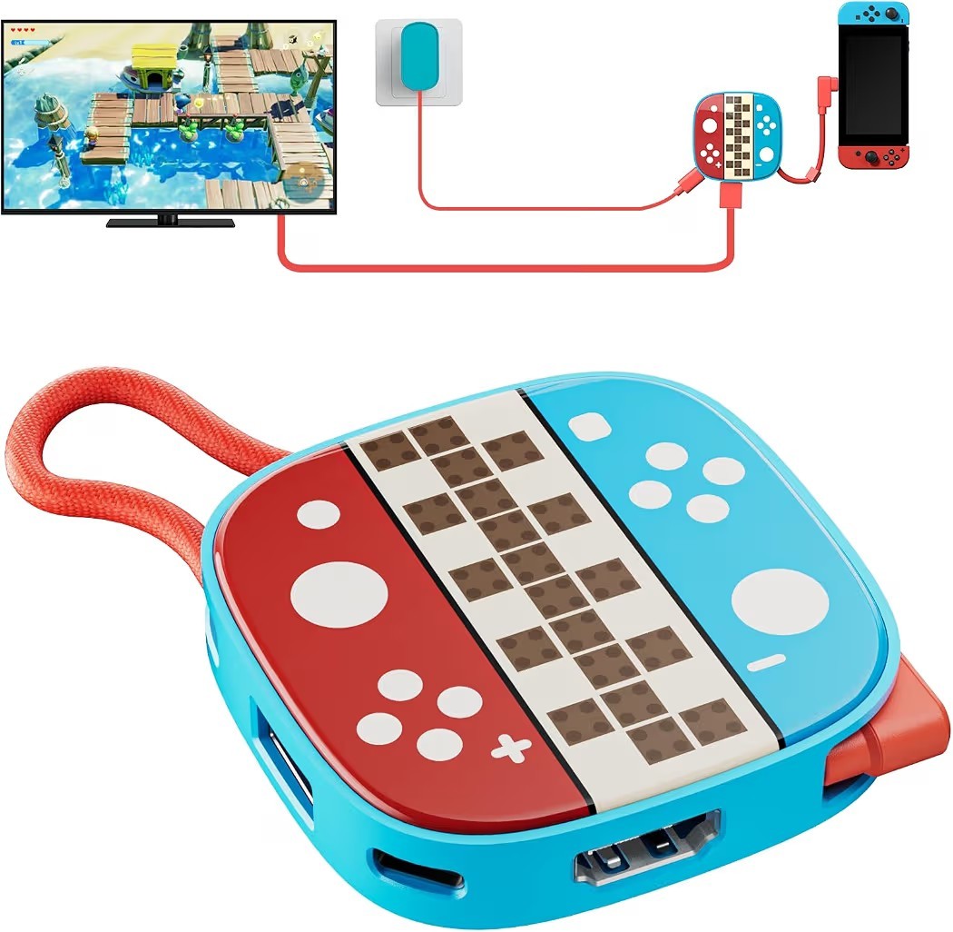 Portable TV Dock Station for Switch OLED Steam Deck ROG Xbox Ally Legion...