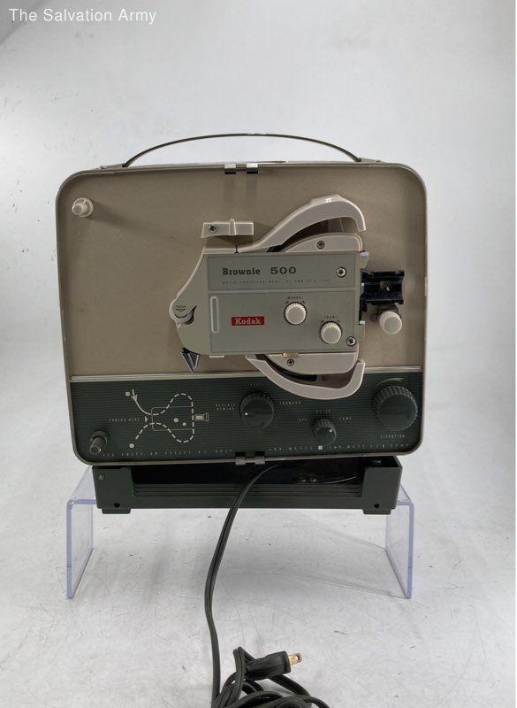 Vintage Kodak Brownie 500 Beige 8mm Corded Portable Movie Projector