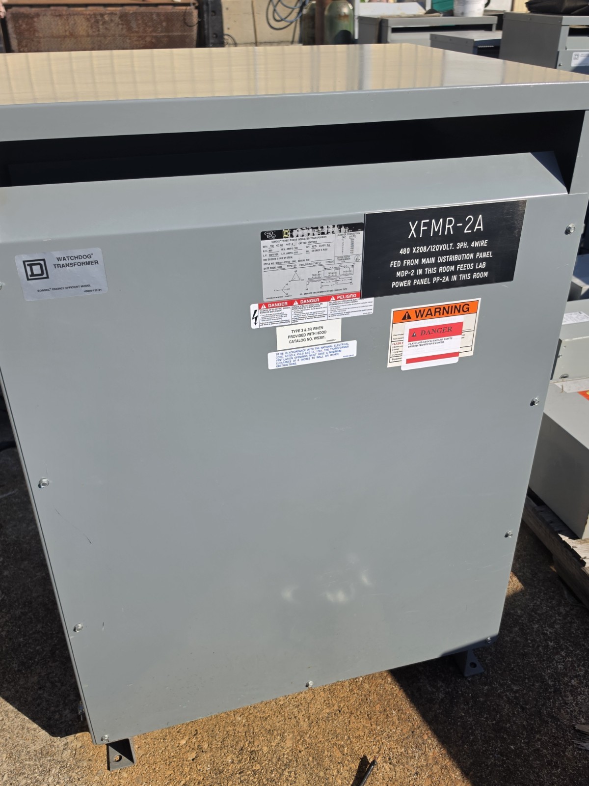 Square D 150T3HB 150 KVA 3 Phase Transformer 480-208y/120v