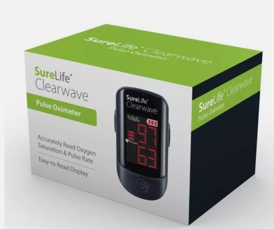 SureLife Clearwave FingertipPulse Oximeter, Sp02 Monitor, Digital, Pulse Bar(T10