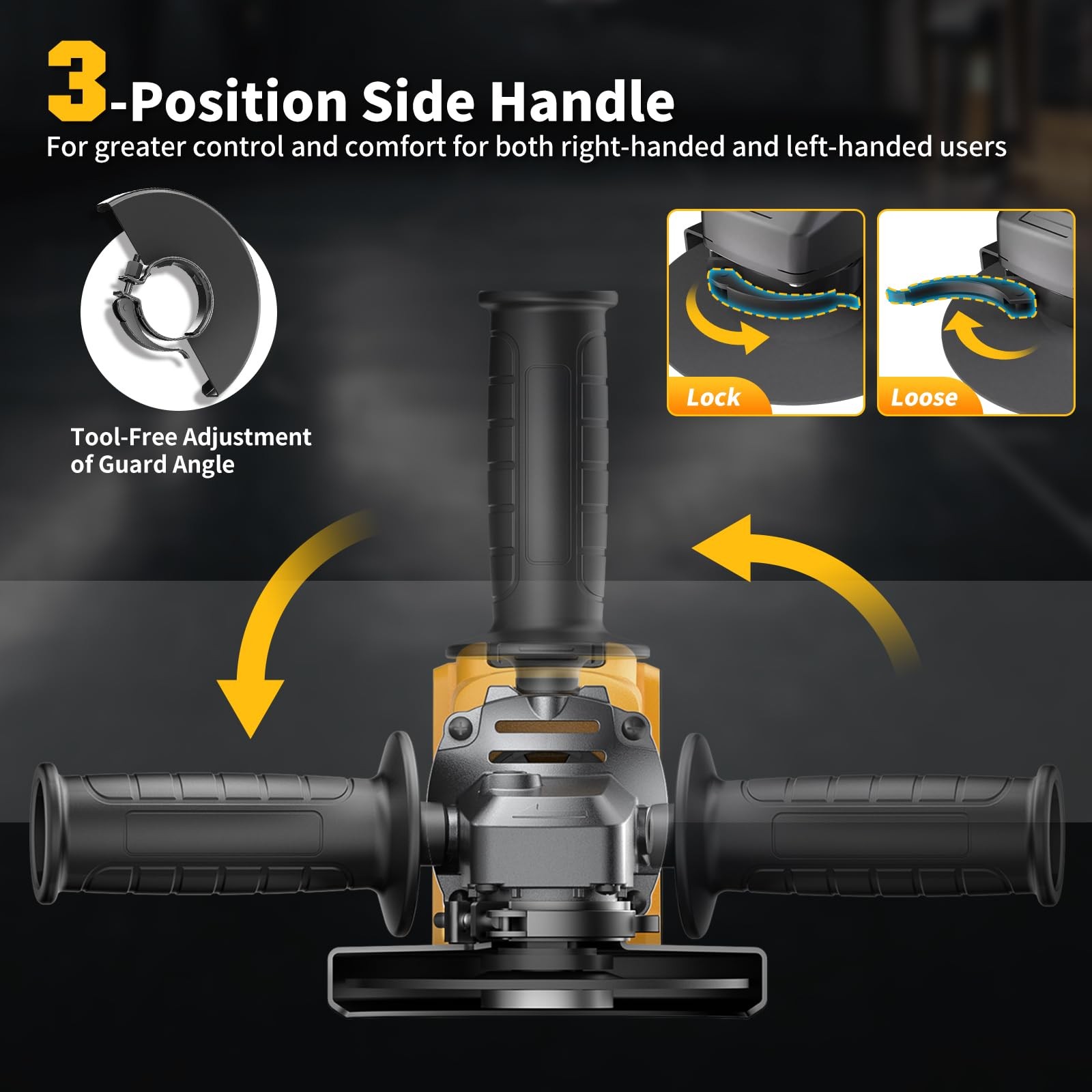 Cordless Angle Grinder 41/2 Inch Brushless Variable Speed Tool Only