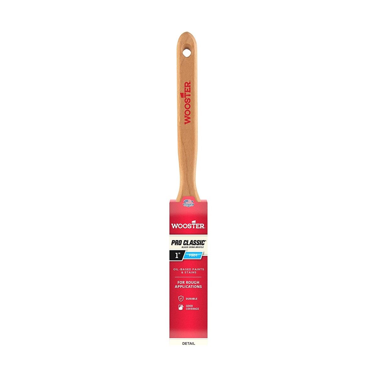 Wooster 1" Pro Classic Black China Bristle Flat Sash Paintbrush - Z1202-1