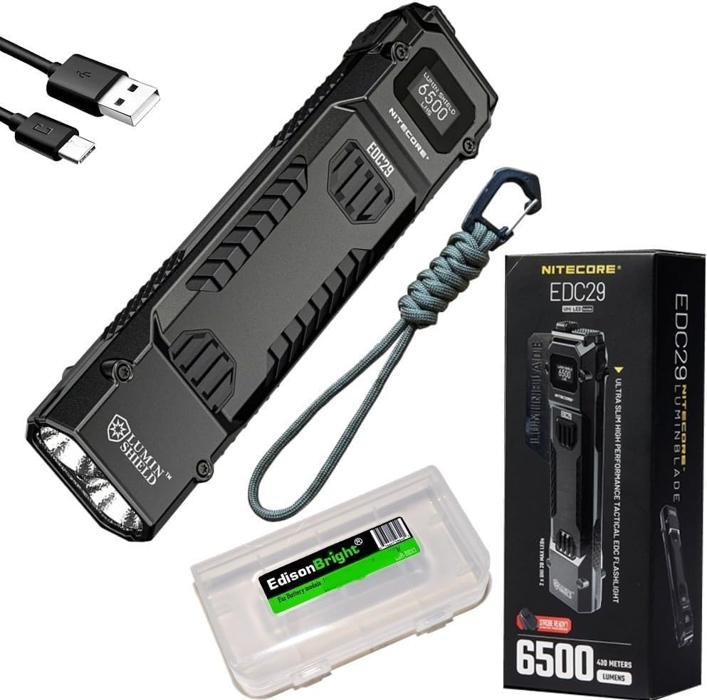 Nitecore EDC29 6500 Lumen USB Rechargeable Flat Slim Body LED Flashlight