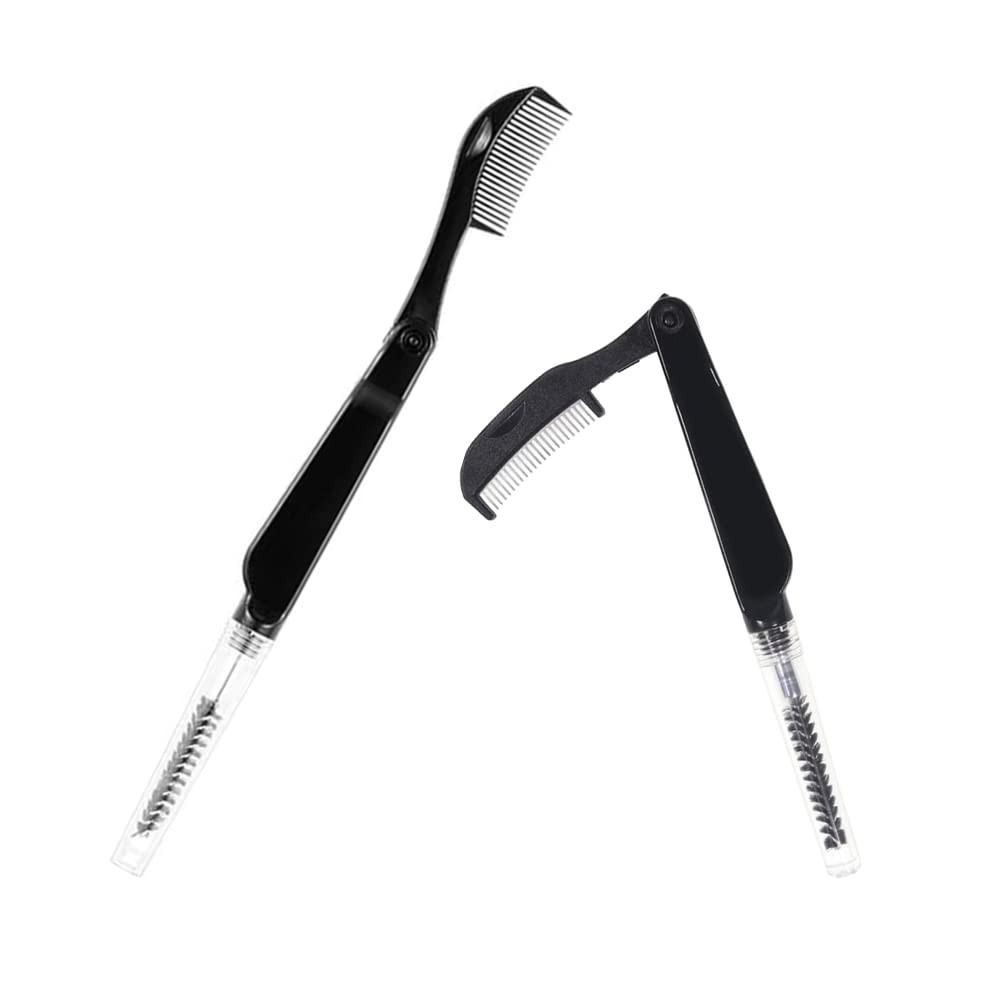 2 PCS Folding Eyebrow Comb Eyelash Separator Grooming Brush Cosmetic Tool