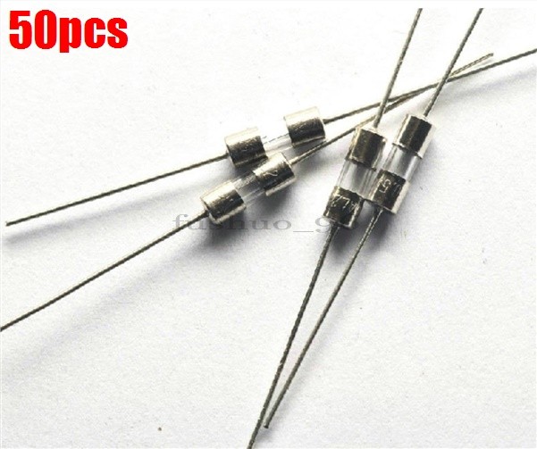 50Pcs 250V 3X10MM Pigtail Fuse 5A 250V Glass Ic New mu