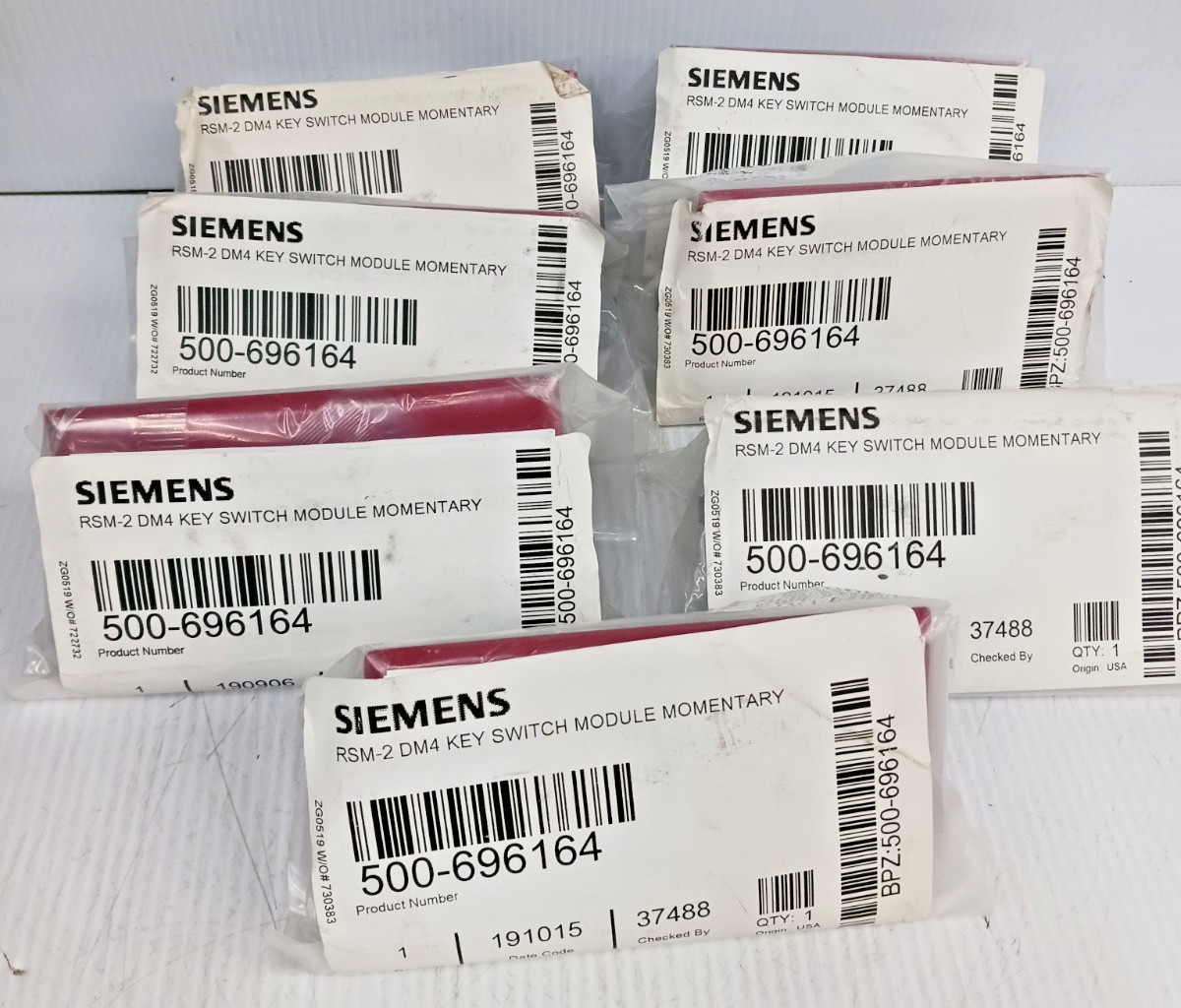 Lot of 7 New Siemens 500-696164 RSM-2 Key Switch Module Momentary