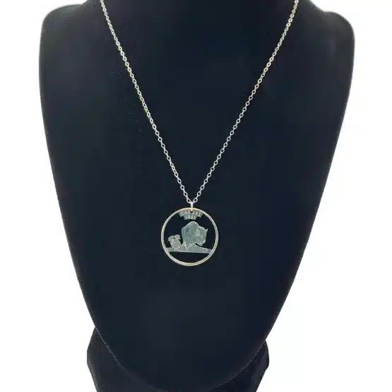 Kansas State Necklace | Quarter Cut Out | 18-inch Chain