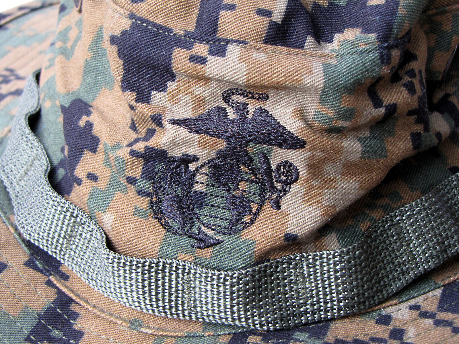USMC MARPAT Boonie Cover - Marine Corps Woodland Boonie Hat 3" Brim -Made in USA
