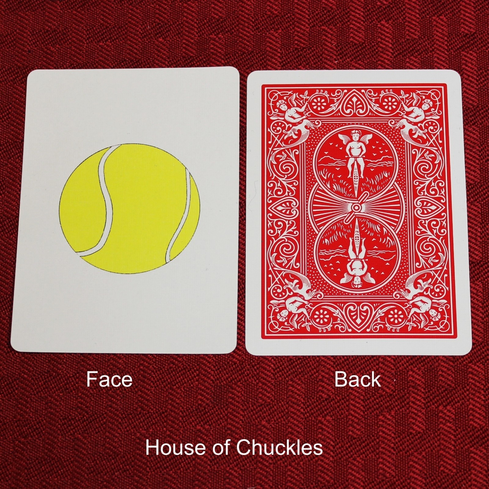 Tennis Ball, Bicycle Printed Gaff Card, Red