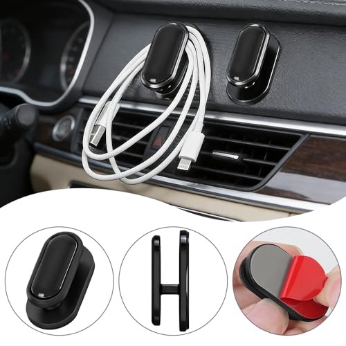 4PCS Car Mini Hooks - Car Dashboard Hooks - Multifunctional Self - Bright Black