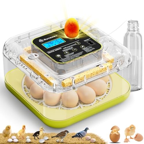 12 Egg Incubator Automatic Turning Humidity & Temperature Control LED Candler
