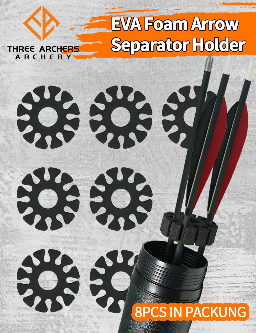 THREE ARCHERS 8Pcs EVA Foam Arrow Pack Round Separator Holder...