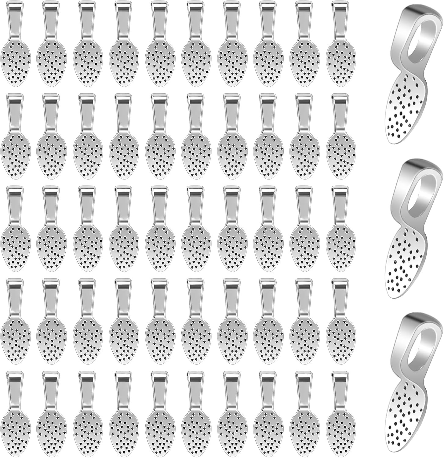 100Pcs Silver Plated Jewelry Bails - Pendant, Earring, Necklace Bails for DIY Cr