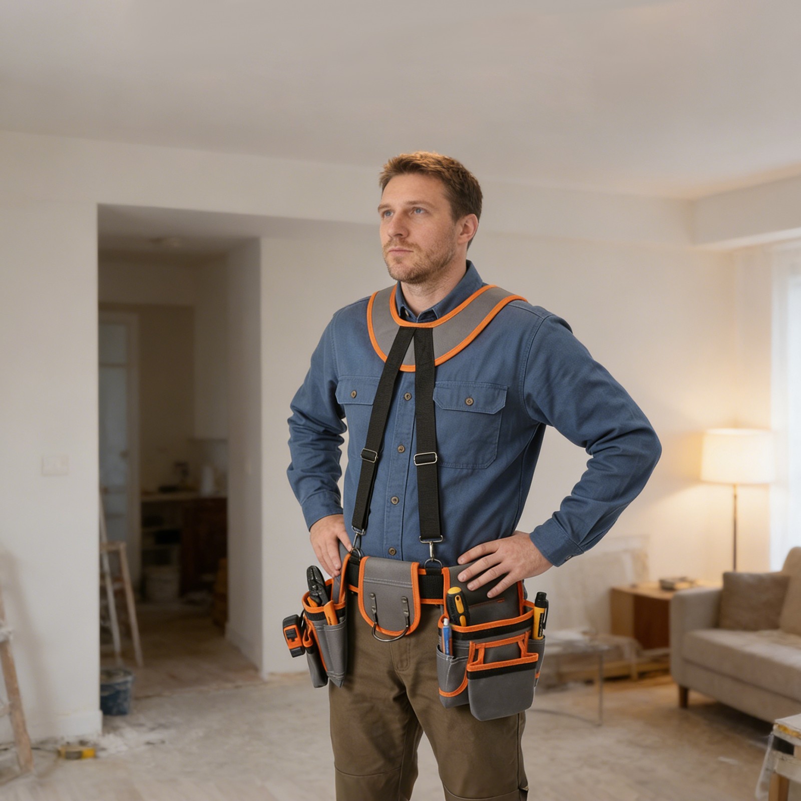 Tool Belt with Suspenders Multifunctional Electrician Tool Bag Heavy Duty Tool