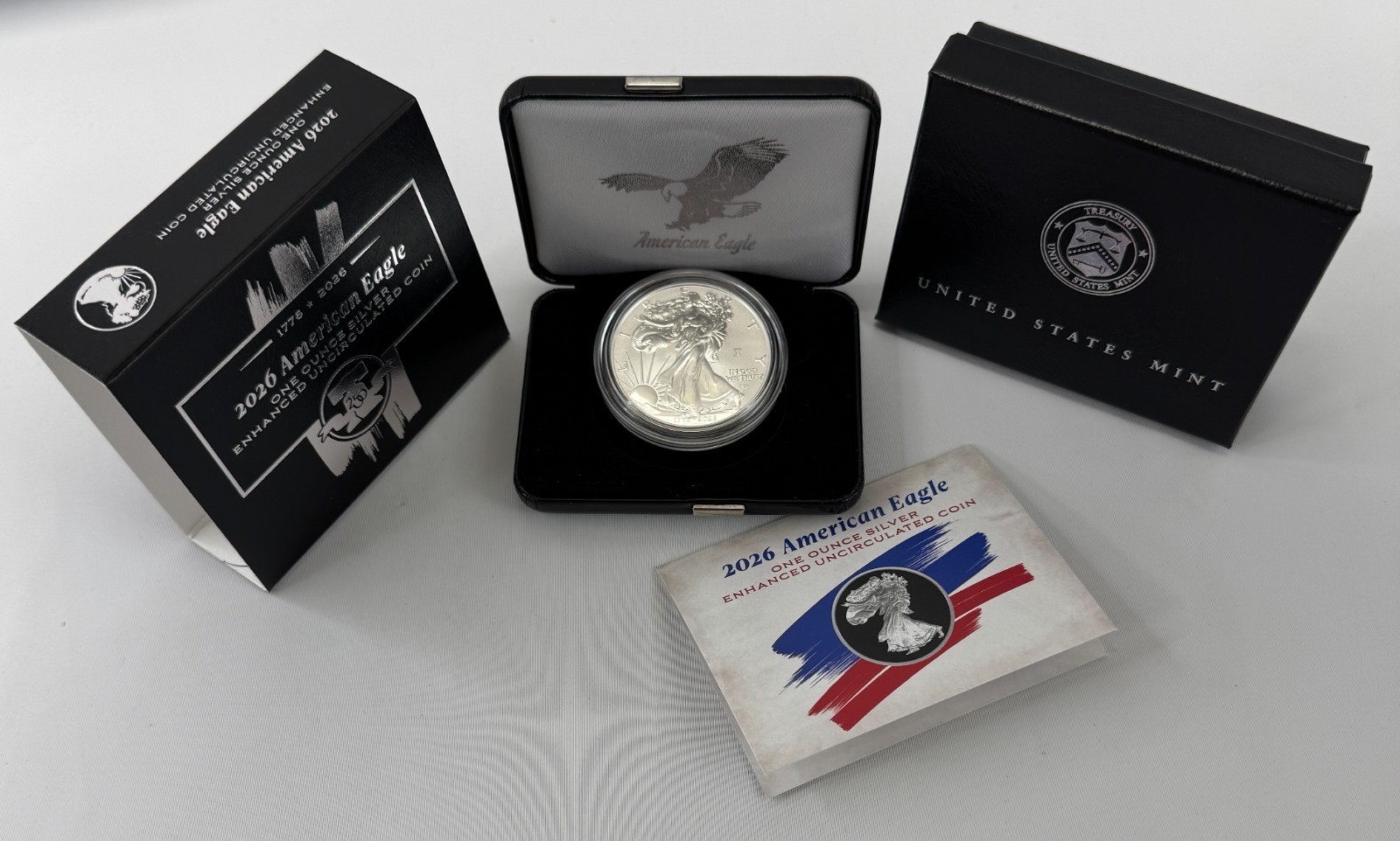 2026 W American Eagle 1 oz .999 Fine Silver Enhanced Uncirculated Coin with OGP
