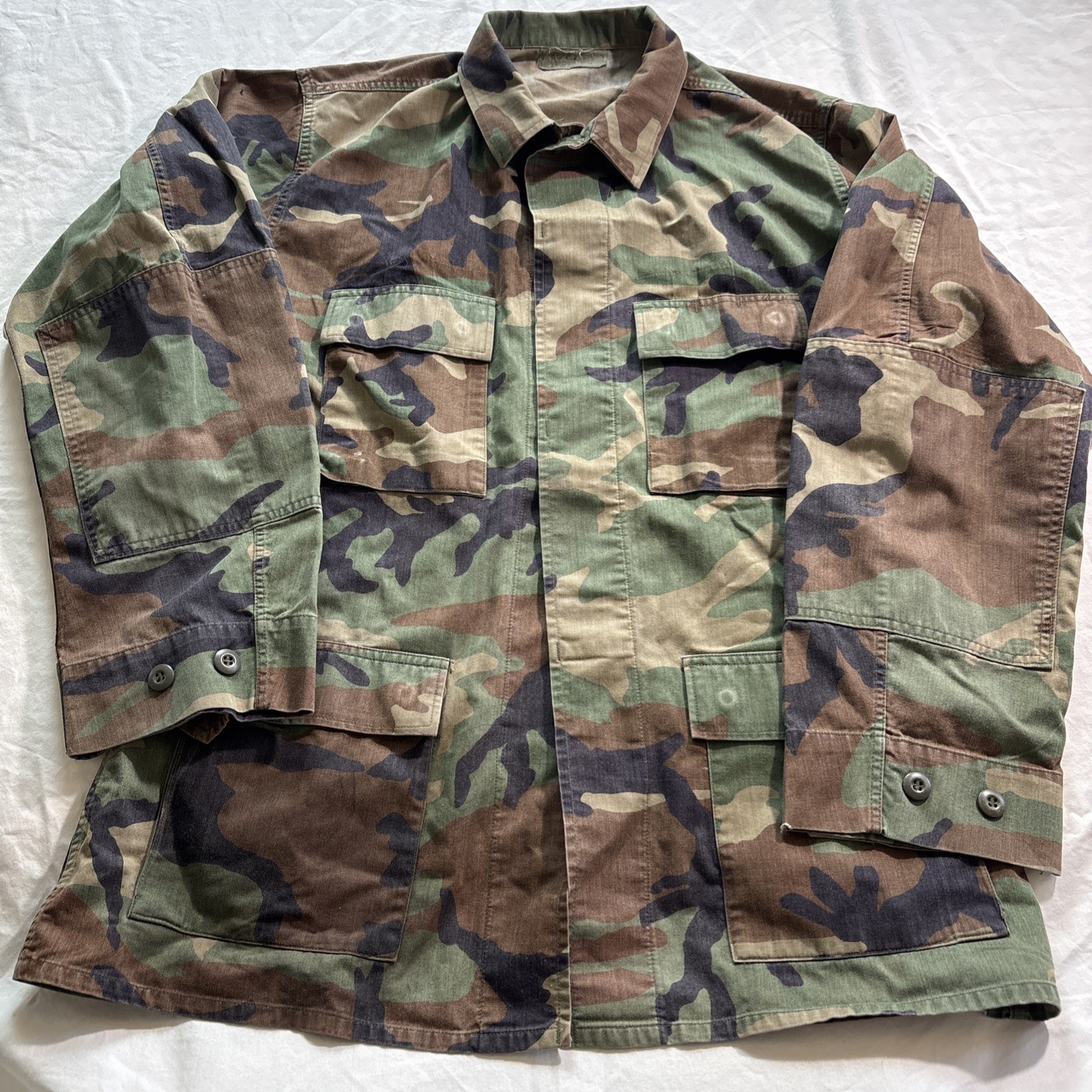 Military Issue Camo Shirt Jacket Large Longe