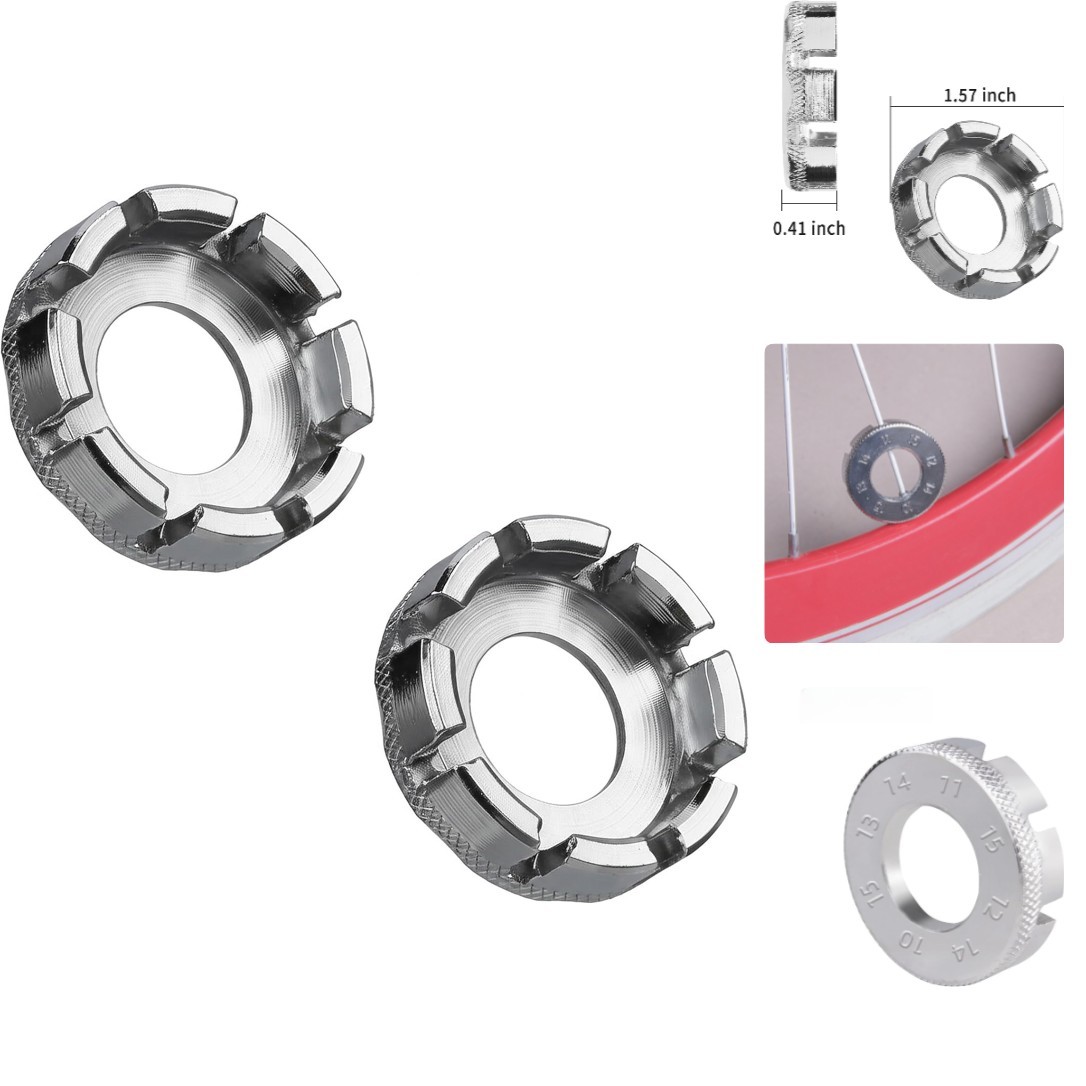 2pcs Spoke Wrench, Hard Steel 8 Way Bike Rim Truing Tool for Adjust Bicycle W...