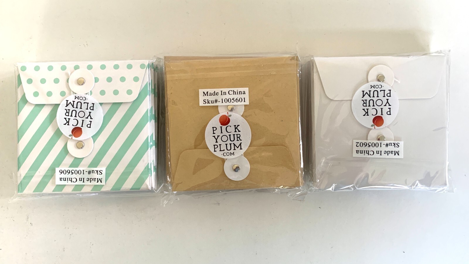 3 Pkgs 10 Count Each 4" x 4" String Closure Envelopes 3 Designs Junk Journals