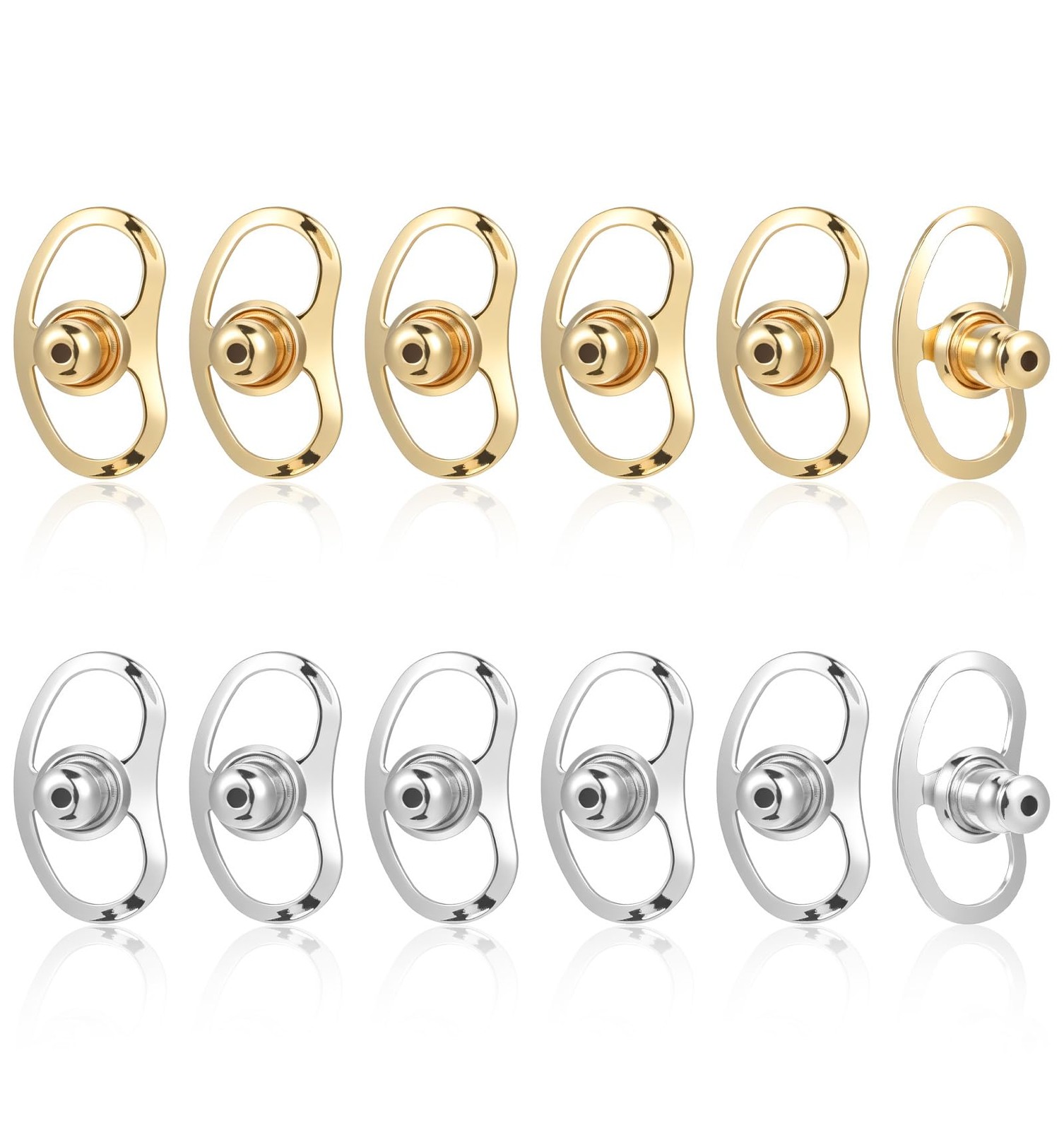 12 Pcs Earring Backs for Heavy Earrings, Droopy Ear Support Lifte