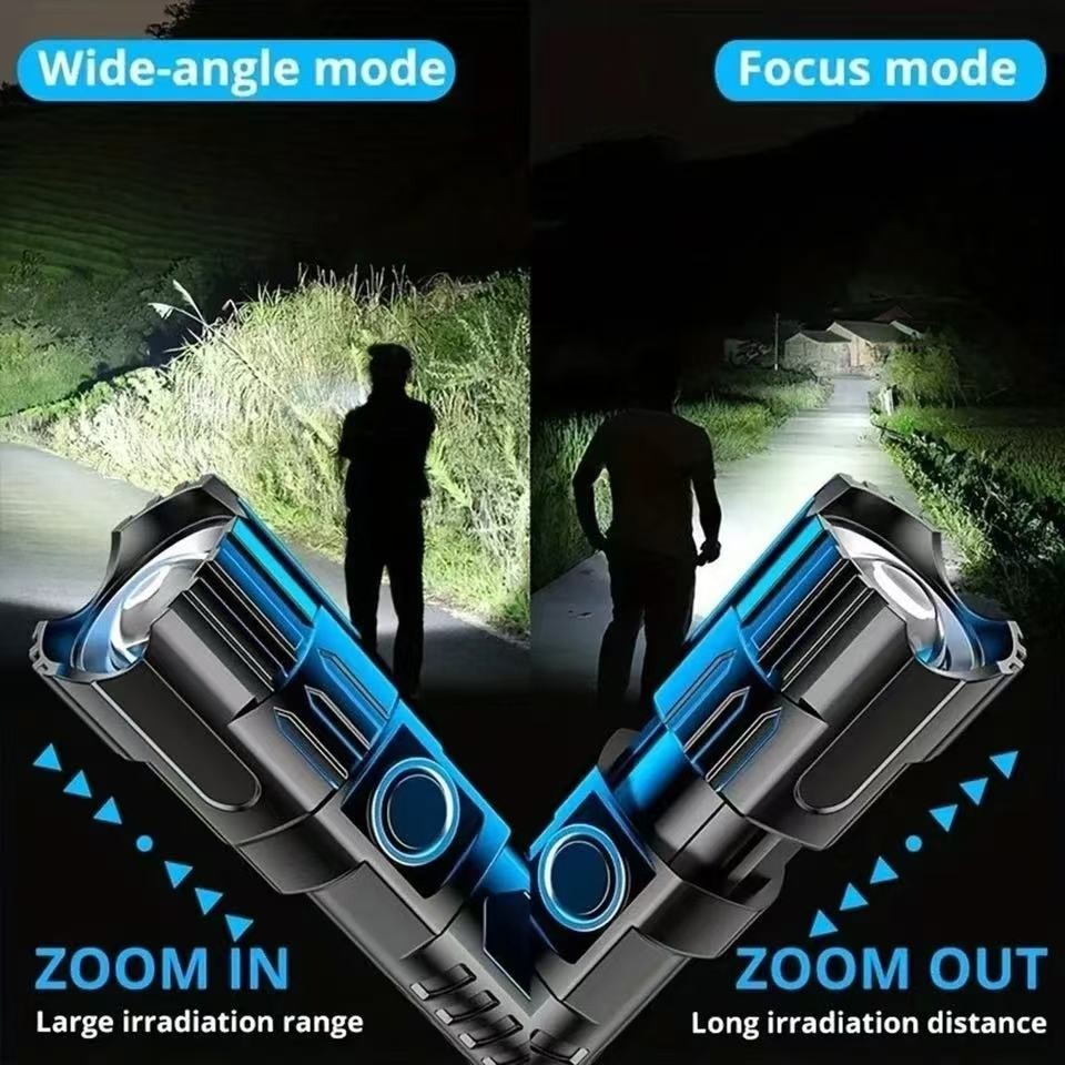 Mini Rechargeable LED Flashlight Tactical Police Super Bright Torch Zoomable US