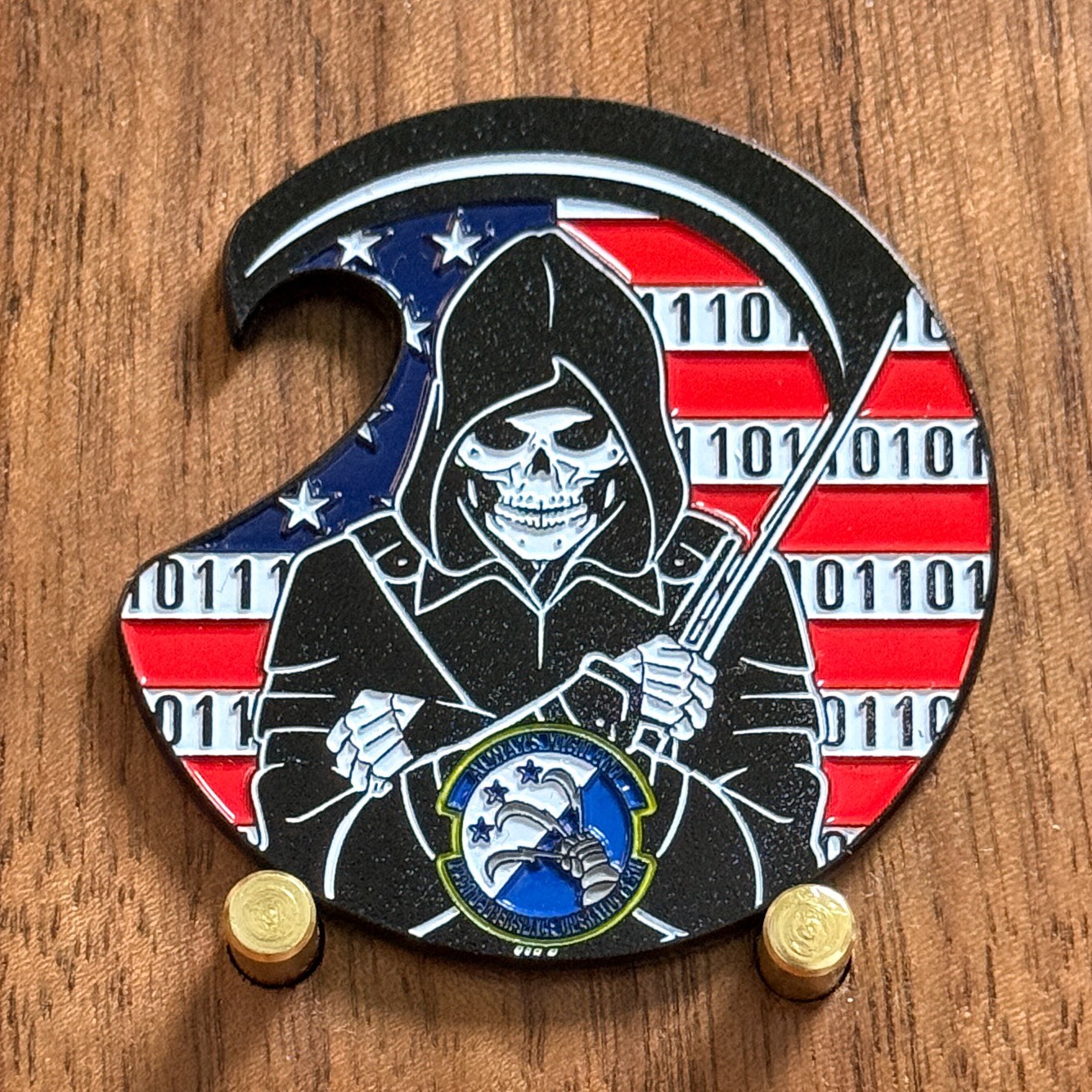 854 Cyber Protection Team Grim Reaper USAF Wave Shape Challenge Coin  1#39
